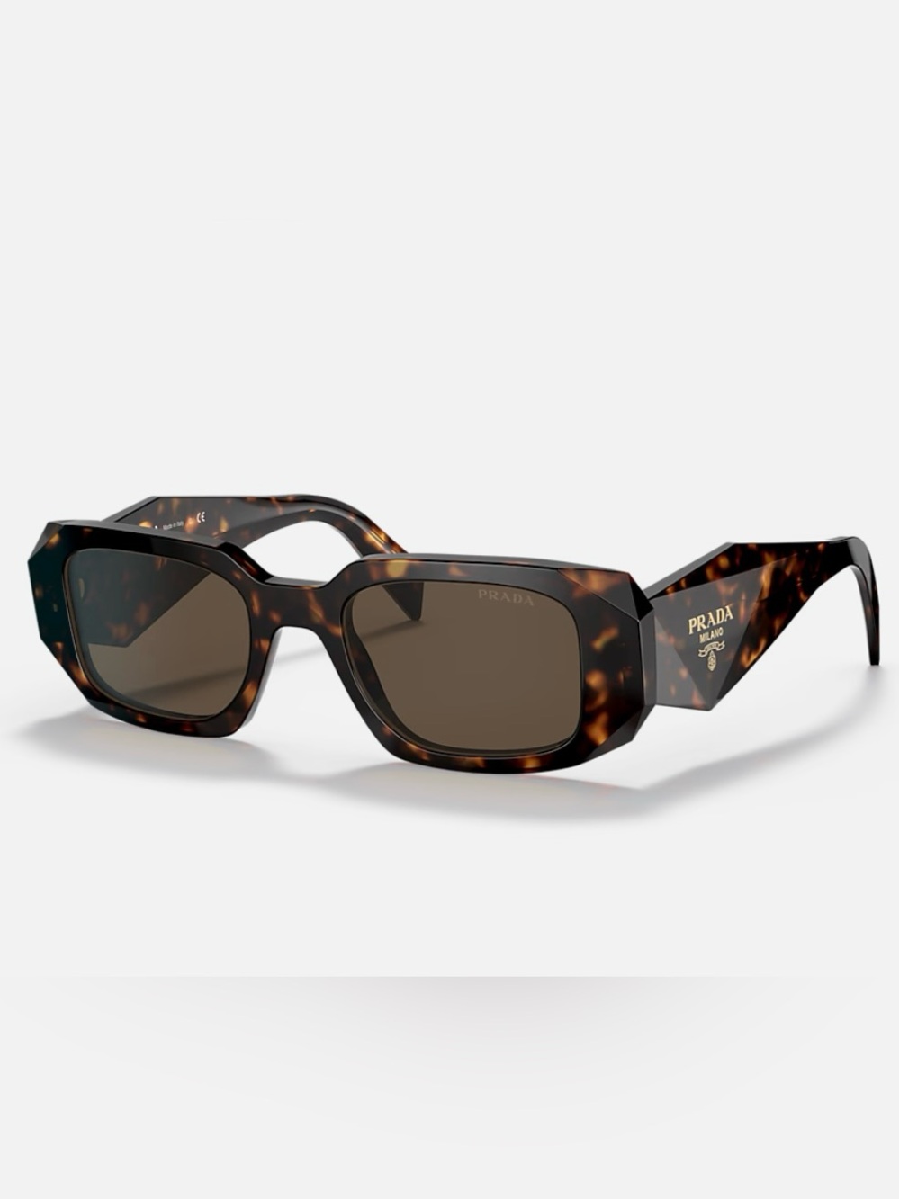 Prada Tortoiseshell Rectangular Sunglasses - Brown Frame & Lenses